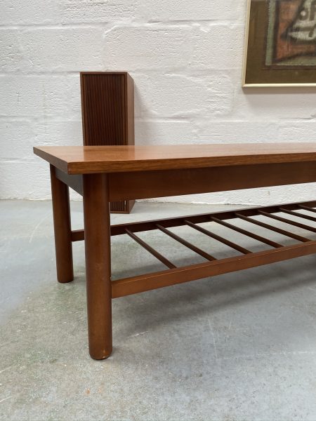 Vintage Low Coffee Table with Laddered Magazine Rack