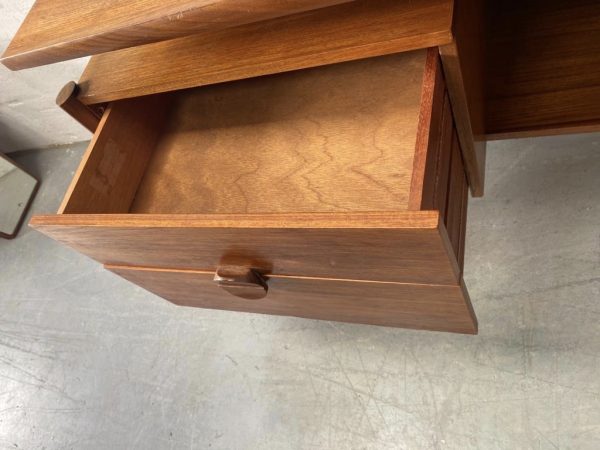 Mid Century Floating Top Danish Style Teak Desk