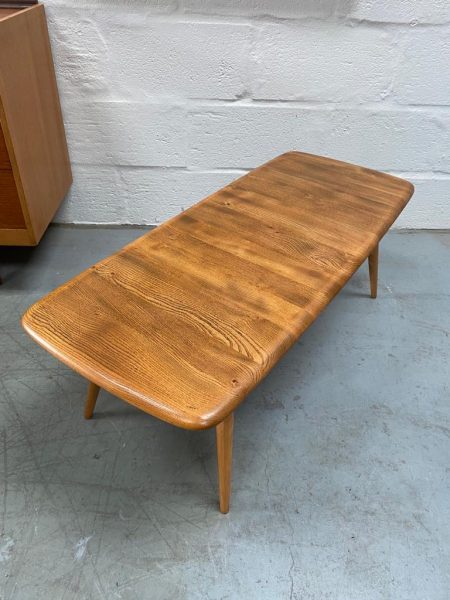 Vintage Mid Century Blonde ERCOL Occasional Coffee Table with Magazine Rack 