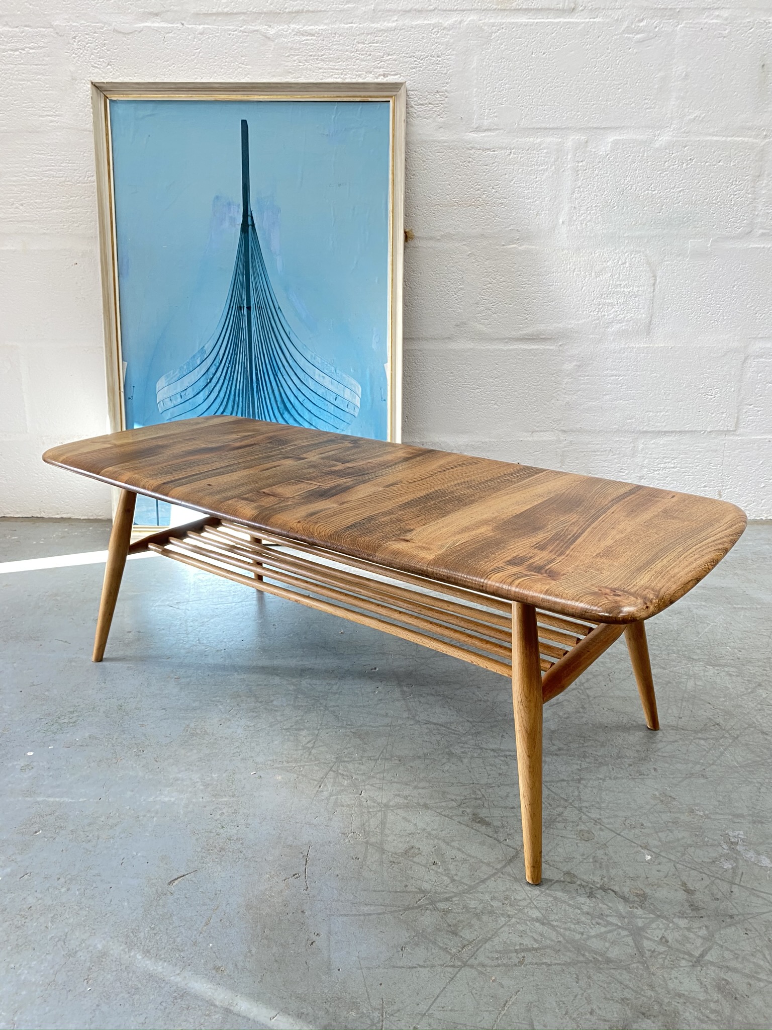 Vintage Mid Century ERCOL Occasional Coffee Table with Magazine Rack
