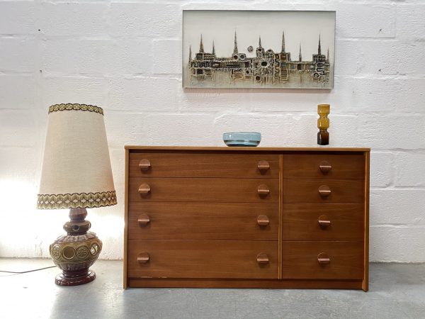 1970s Vintage Retro STAG Teak Chest of 8 Drawers