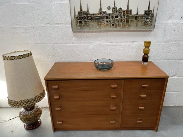 1970s Vintage Retro STAG Teak Chest of 8 Drawers