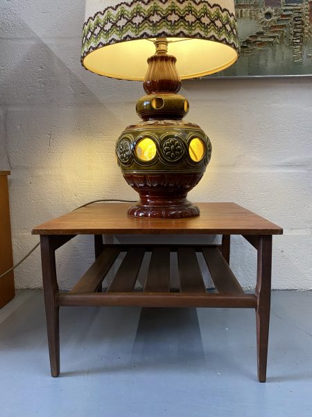 Retro Vintage Square Teak Two Tier Coffee / Side Table