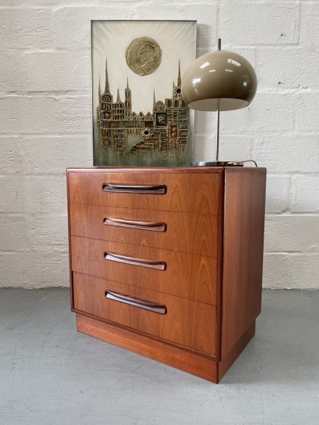 Vintage Retro G Plan Teak Fresco Chest of Four Drawers