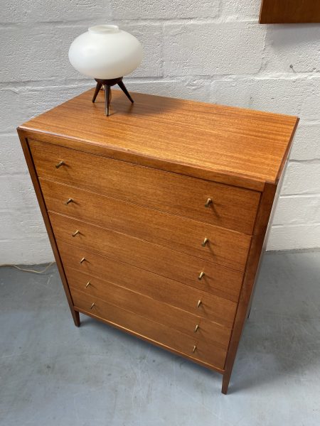 Vintage Mid Century Tallboy / Chest of Drawers by Loughborough Furniture