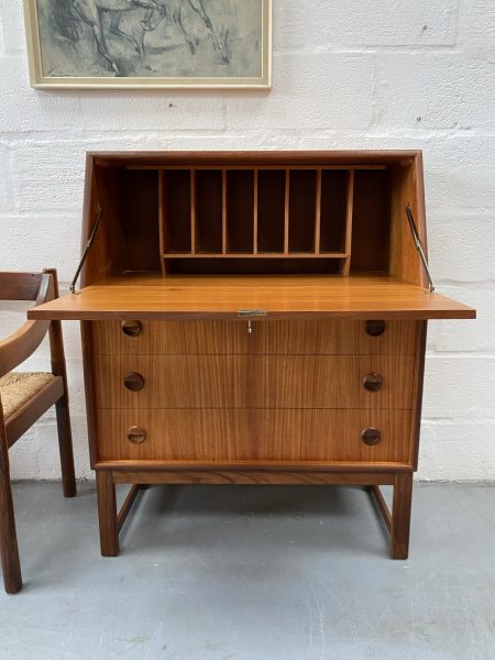 Retro 1960s / 1970s Turnidge of London Teak Bureau