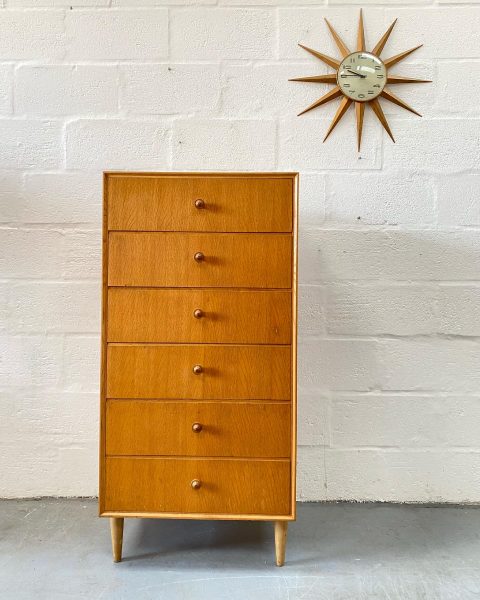 Mid Century 1960s Meredew Tallboy / Chest of Drawers 